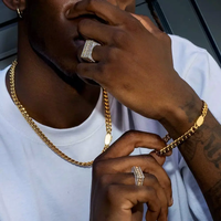 Hip Hop Jewelry 6-12MM 316L Stainless Steel 18K Real Gold Plated Bracelet Necklace Mens Miami Curb Cuban Link Chain For Men