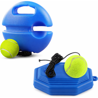 Portable Tennis Trainer Rebound Ball Set Solo Practice Tool with Elastic Cord Training Base for Tennis Practice Anywhere