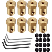 2/3/3.17/4/5/6/7/8mm Hexagonal Brass Shaft Coupling Motor Transmission Connector With Screws Wrench Model Car Wheels Tires Shaft
