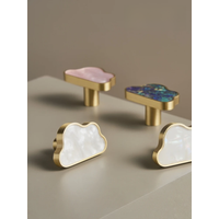 Nurlin Brass Cloud Follow White Pink Colorful Cabinet Knobs Furniture Wardrobe Handles Wall Hooks Decorative Hardware