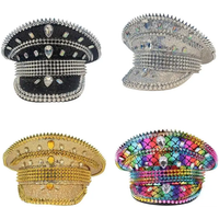 Adult Military Hat with Rivet Carnivals Party Hat Adult Music Festivals Captain Hat Adult Birthday Hat