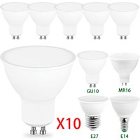 10 pièces GU10 E27 E14 MR16 GU5.3 Lampada LED ampoule 3W 6W 9W 12W 220V Bombillas lampe à LED projecteur Lampara Spot lumière éclairage domestique