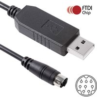FTDI FT232RL USB to 8-pin Mini Din VISCA RS232 Serial Control Cable for Connecting Sony EVI/BRC/SRG Series Camera to PC