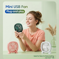 Portable Mini USB Desk Fan Quiet Personal Desktop Cooling Fan for Office Home & Travel Compact & Lightweight Handheld Fan