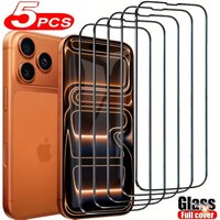 3/5PCS HD Glass Screen Protector for iPhone 16 15 14 13 12 11 Pro Max Full Screen Tempered Glass Protection For iPhone 17Air