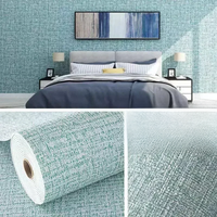 10m 3D Thicken self-adhesive thermal insulation wallpaper linen plain color decor wall stickers renovation anti-collision