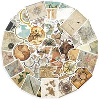 AliExpress NONE 50PCS New Travel Clock Map Graffiti Stickers for Bicycle Hand Account Pencil Case Decals