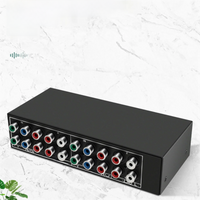 AA58 4x1 Component Video Signal Switcher YPbPr YCbCr Audio DSW41 Divider Panel Button Manual Switch CVBS 720P Metal Shell