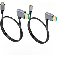 0.5M 1M 8K UHD Cable Up/Down/Left/Right Angle HDMI-compatible Mini Micro HD Display Thin Cord for Laptop PC Camera Monitor HDTV