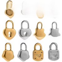 6pcs Stainless Steel Gold Lock Key Charms Padlock Pendants for Bracelets Necklace DIY Jewelry Findings Crafts