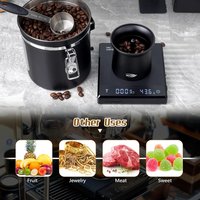 IKAPE Rechargeable Coffee Scale, Gravity Sensing Espresso Scale with Timer, 2kg/0.1g High Precision, LED Display, Auto-Tare