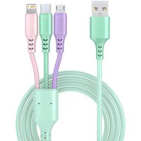 3 In 1 5A Silica gel USB Cable Fast Charging Data Cord For Iphone Samsung Huawei Xiaomi Multi Port Charging Wire