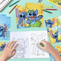 6Pcs Stitch Anime Illustrated Book Diy Coloring Doodling and Drawing for Children Multi Scene Kindergarten Watercolor Painting