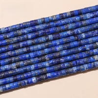4*2mm Natural Stone Lapis Lazuli Rondelle Shape Beads Round Loose Spacer Flat Bead For Jewelry Making Diy Bracelet Accessories