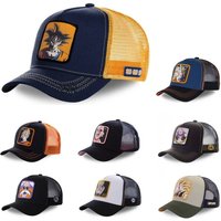 New Dragon Ball Son Goku Cap Summer Travel Peaked Cap Men's Embroidery Hip-Hop Cap Style Sun Visor Adjustable Trucker Mesh Cap