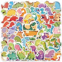 AliExpress 100pcs Cute Cartoon Colorful Dinosaurs Stickers Students Reward Decals Luggage Laptop Guitar Stationery Vinyl Bicycle Stickers