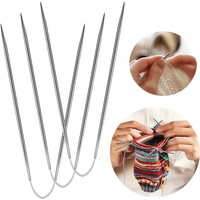 3Pcs Circular Knitting Needles Metal Cable Circular Knitting Needles Set Knitting Yarn Knitting Needles For Sweaters Hats Socks