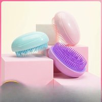 Portable Mini Egg Shape Hairbrush Scalp Massage Comb Comb Detangling Hairdressing Travel
