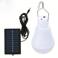 1PC Solar LED Light Outdoor Emergency Light Bulb With Solar Panel Rechargeable Bulb For Hanging Yard Garden Light Camping Lamp