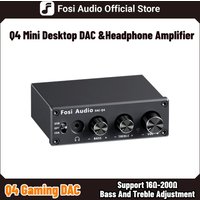 Fosi Audio Q4 Mini Stereo USB Gaming DAC & Headphone Amplifier Audio Converter Adapter for Home/Desktop Powered/Active Speakers