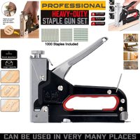 Heavy Duty 3-in-1 Staple Gun with 1000 Staples Adjustable Force Wall Stapler Quick Jam Release Anti-Slip Upholstery