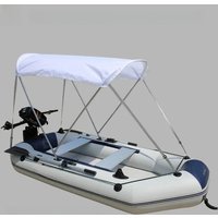 1.2mm Thickness PVC Inflatable Boat with Electric Motor & Sunshade Set 3+1 Air Chamber Air Deck Fishing Platform Boat Accessory