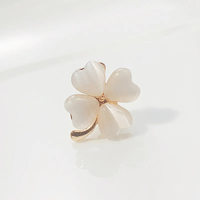 Opal Green Four Leaf Clover Lapel Hijab Pin Small Lovely New Plant Cat Fish Wing Brooches Pin Badge Girls Dress Jewelry Gift