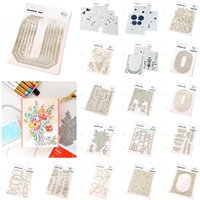 September Pink Fresh Here for You Thank You Emotion Words Flower Cuts Dies Stamps Stencils Mold DIY Grateful Greeting Cards Make