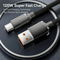120W Super Fast Charging Type C Cable Nylon Braided USB C Charger Cord Liquid Metal Texture Quick Data Wire For Samsung iphone