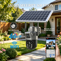 Kamera solarna 360 stopni, szara, o wysokiej rozdzielczości, z łączonymi obiektywami typu gun-ball, o niskim poborze mocy, 10400 mAh, 300 W. ° Panoramiczna kamera CCTV z podwójnym obiektywem,