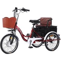 AliExpress 3 Wheel Electric Tricycle for Lithium Battery 350W 48V 7 Speed 20 Inch Electric Cargo Bicycle for Adult Men's with Pull Basket