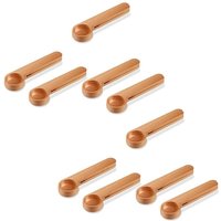 10 Pcs Wooden Coffee Scoop And Bag Clip Measure Spoon 2-In-1 Bags Sealer Measuring Spoon For Beans,Espresso Coffee,Tea