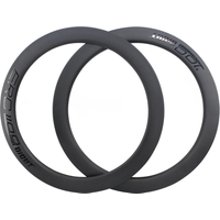 AliExpress NONE 2pcs New 700C Road bike matt UD full carbon fibre bicycle wheels tubular clincher tubeless carbon rims 50 60mm gloss black logo