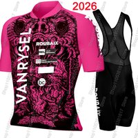 AliExpress NONE 2026 Van Rysel - Roubaix Cycling Jersey Set France Men Short Sleeve Pink Clothing Road Bike Shirts Suit MTB Shorts Bib Wear Ropa