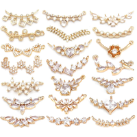18K Gold Color Brass and Zircon 2 Holes Connect Charms Pendants High Quality Diy Jewelry Making Supplies Necklace Accessories