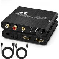 4K 60HZ HD 2.0 Audio Extractor Optical TOSLINK SPDIF 5.1CH R/L 4K HD to SPDIF+R/L+3.5MM 18Gpbs HDCP 2.2 with Volume Control