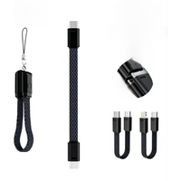 PD60W USB Type C To Type C Short Cable Keychain Lanyard Data Cable Portable PD27W Type C to Lighting Fast Charging Type C Cable