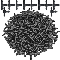 50PCS Plastic Barbed 3-Way TEE Connector for 4/7mm Tubing Watering Pipe Hose Couplings Micro Drip Irrigation Garden Tools