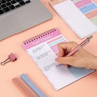 1/2/3 Notebooks With Random Colors, Coil-Binding, Easy To Flip Pages, Suitable For Daily Planning And Planning Memos