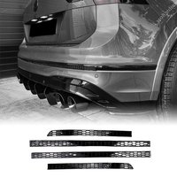 For Volkswagen Tiguan MK2 R R-LINE TSI TDI Allspace 2021-2023 4Pcs Rear Bumper Black Honeycomb Reflector Insert Cover Body Kits
