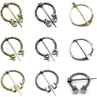Viking Norse Jewelry Retro Collar Badge Brooch Twists Knotted Fibula Cloak Men Pin Penannular Cloak Pin Shawl Coat Pin