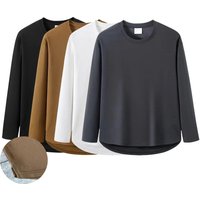 WAVLATII New Women Korean Casual Style Tops Female White Oversized Long Sleeve T shirt for Spring Autumn Lady Solid Tees WLT2309