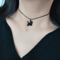 Sweet Cool alloy Black kitten pendant choker collar Choker Neck Accessories Accessory Necklace for women