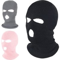 AliExpress cycle zone Winter Riding Mask 3 Hole Full Face Cover Ski Mask Hat Outdoor Balaclava Knitted Neck Warm Caps Snowboarding Men Women Face Mask