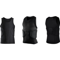 AliExpress Men's Rib Protector Padded Vest Compression Shirt Training Vest With 3-Pad For Football Soccer Basketball Hockey Protective Gear