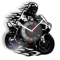 AliExpress NONE Professional Motorcyclist Vinyl Record Wall Clock Extreme Freestyle Motorcycle Home Decor Room Dirt Bike Risky Rider Watch Gifts