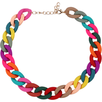FishSheep Trendy Colorful Acrylic Chain Choker Necklaces For Women Statement Matte Resin Wide Chain Collar Neck Jewelry 2022 New