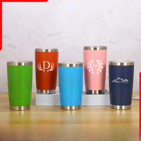 20oz Insulated Tumbler With Lids, Stainless Steel Double Vacuum Coffee Tumbler Cup, Durable Personalized Name Logo Coffee Cups