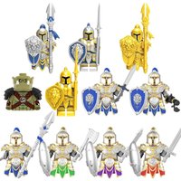 New Stormwind City Guard Orc Soldier Minifigure Spear Armor Soldier Knight Model Building Blocks Kids Toys Gifts For Boys Girls