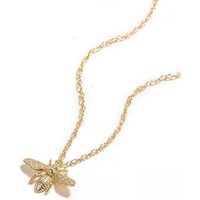 AIDE 925 Sterling Silver Bee Necklace Cute New Fashion Women Necklaces Lovely Pendant Neck Valentine's Day Mother's Day Jewelry